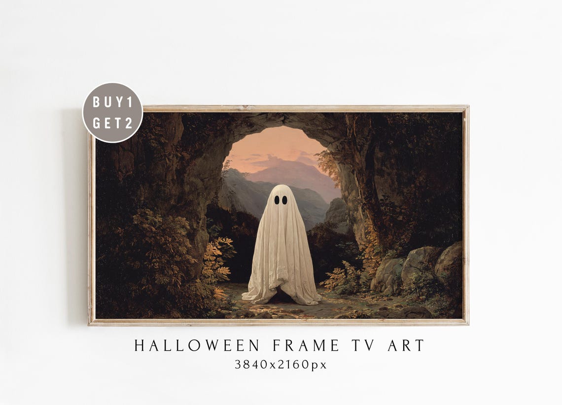In A Cave Frame Tv Art Spooky Vintage Halloween Artwork Haunted Landscape Samsung