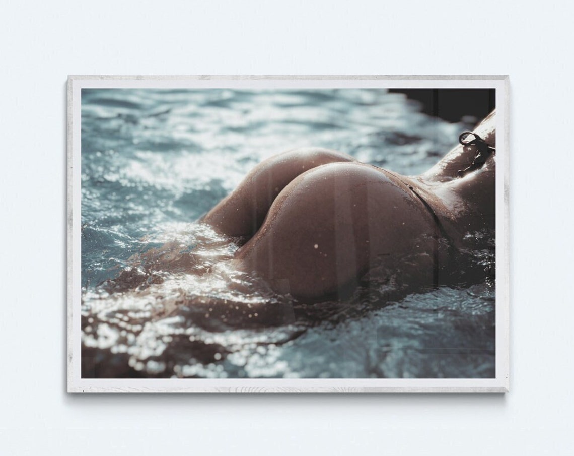 Sunlit Pool Water Ripple Close-Up Swim Photography Fine Art Poster