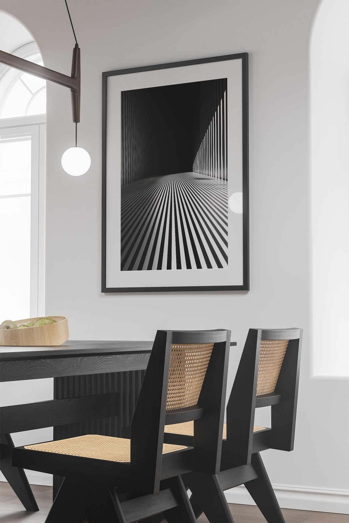 Black And White Op Art Optical Illusion Tunnel Abstract Art Poster - Image 4