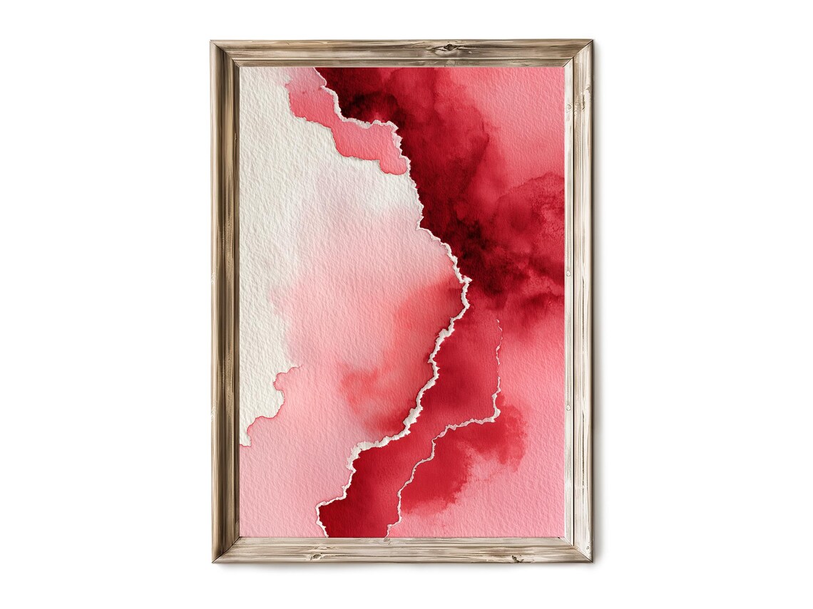 Watercolor Abstract Vertical Wall Art Modern Pink Neutral Decor Minimalist Painting 165