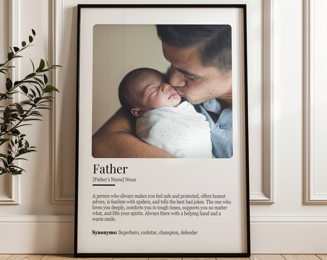 Dad Definition Picture Collage, Birthday Gift