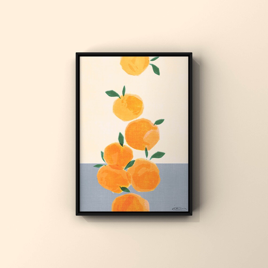 Oranges Wall Art, Hand Drawn Art Print - Image 3