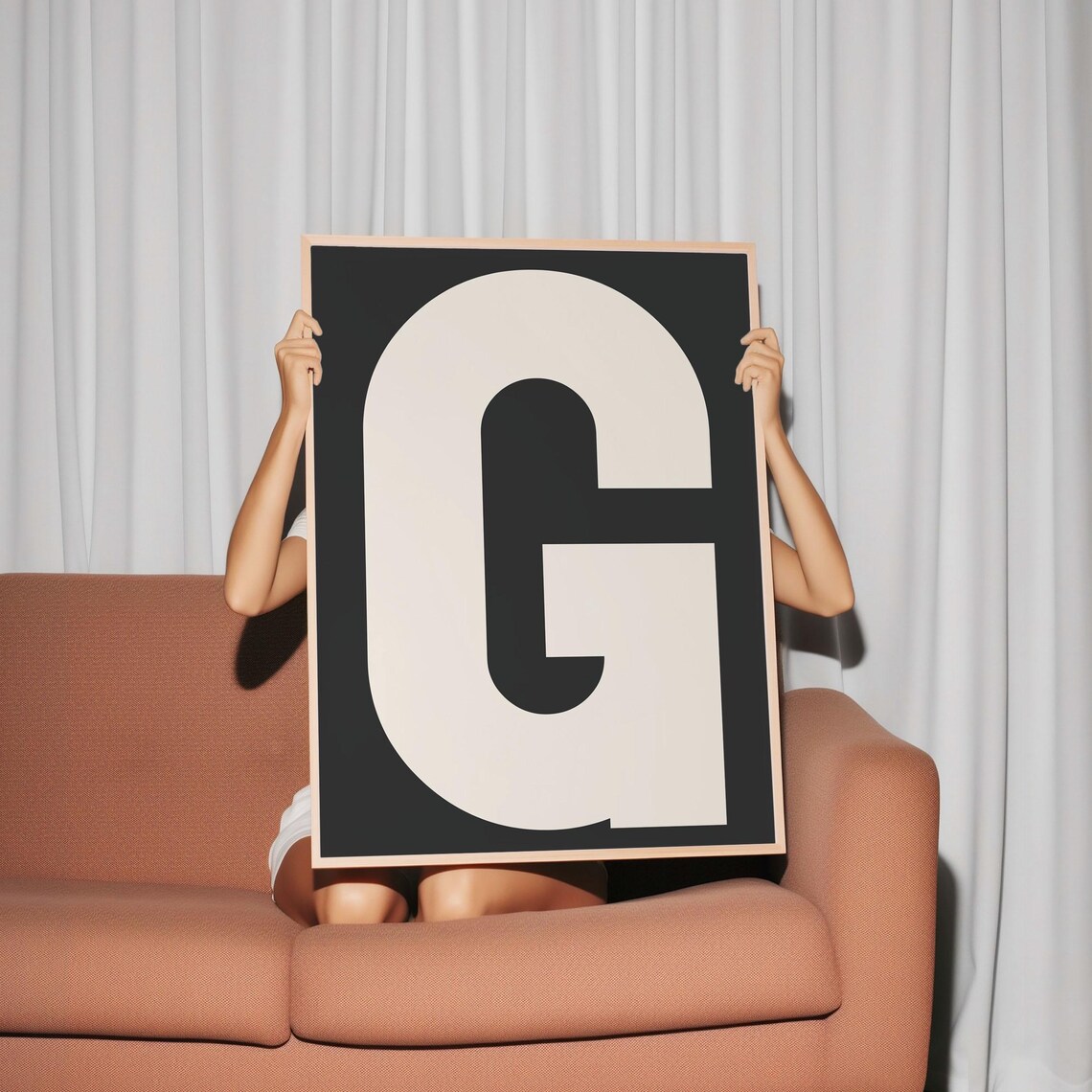 G Print, Retro Typography Letter Art Print