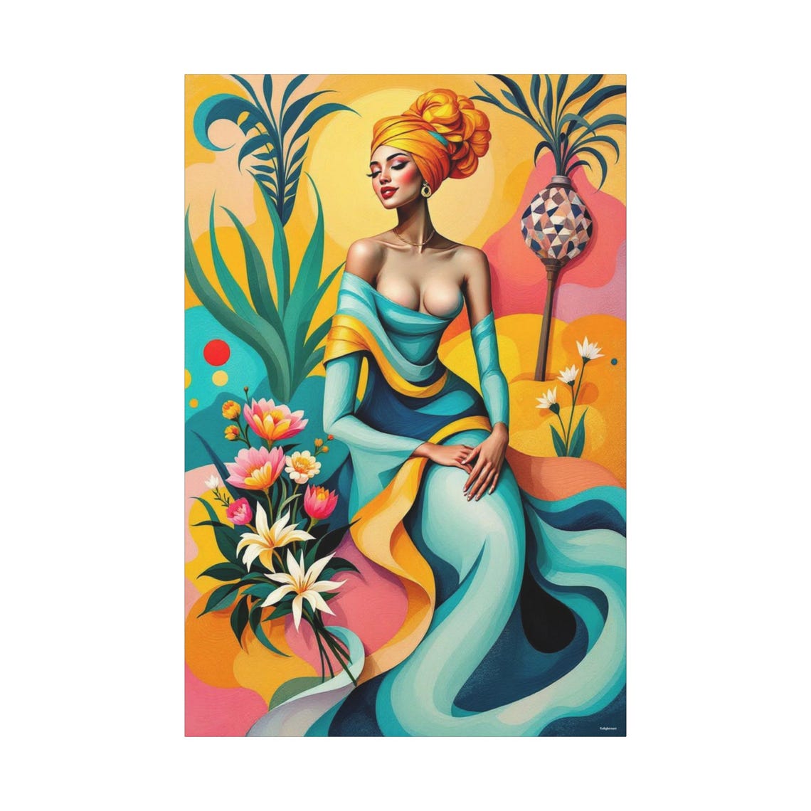 Floral Woman - Botanical Art Print - Image 3