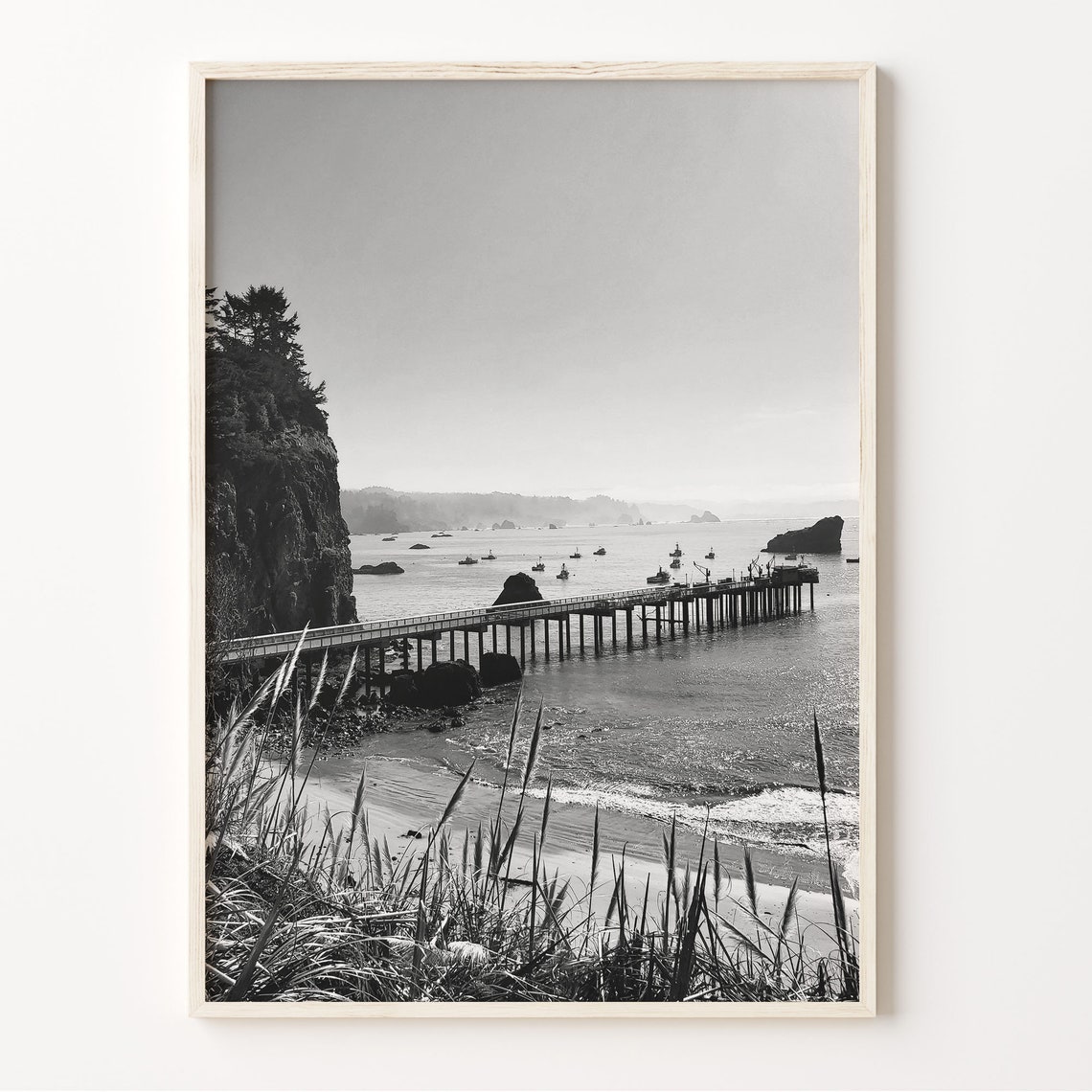 Trinidad California Wall Art Black And White Print Trinidad Poster California Photo Usa Travel Decor North America Art C19 286