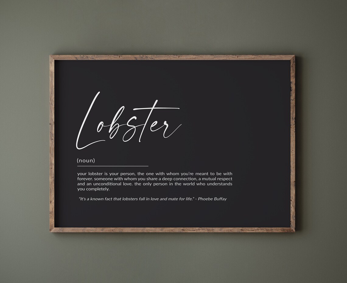 Lobster Definition Art Print, Ocean Sea Life