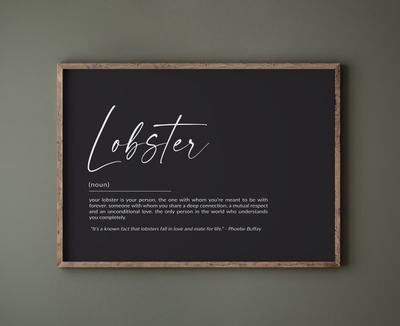 Lobster Definition Art Print, Ocean Sea Life