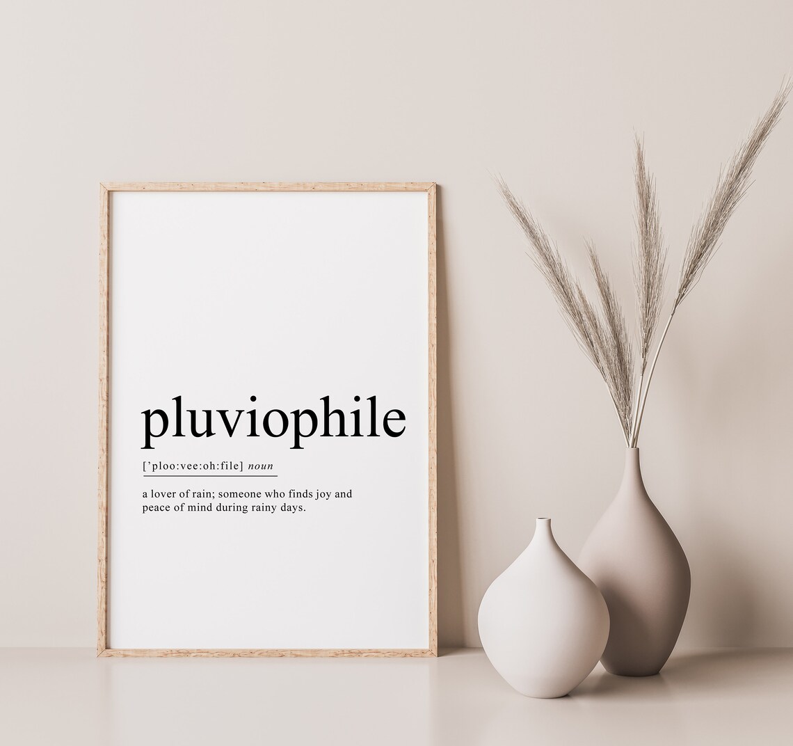 Pluviophile Definition Quote Print, Boho Decor - Image 2