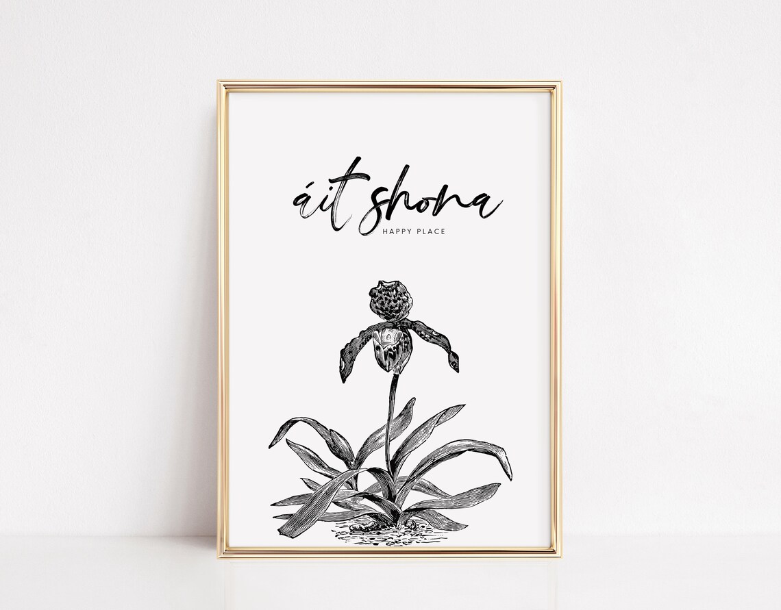 Ait Shona Happy Place Irish Orchid Botanical Illustration Poster
