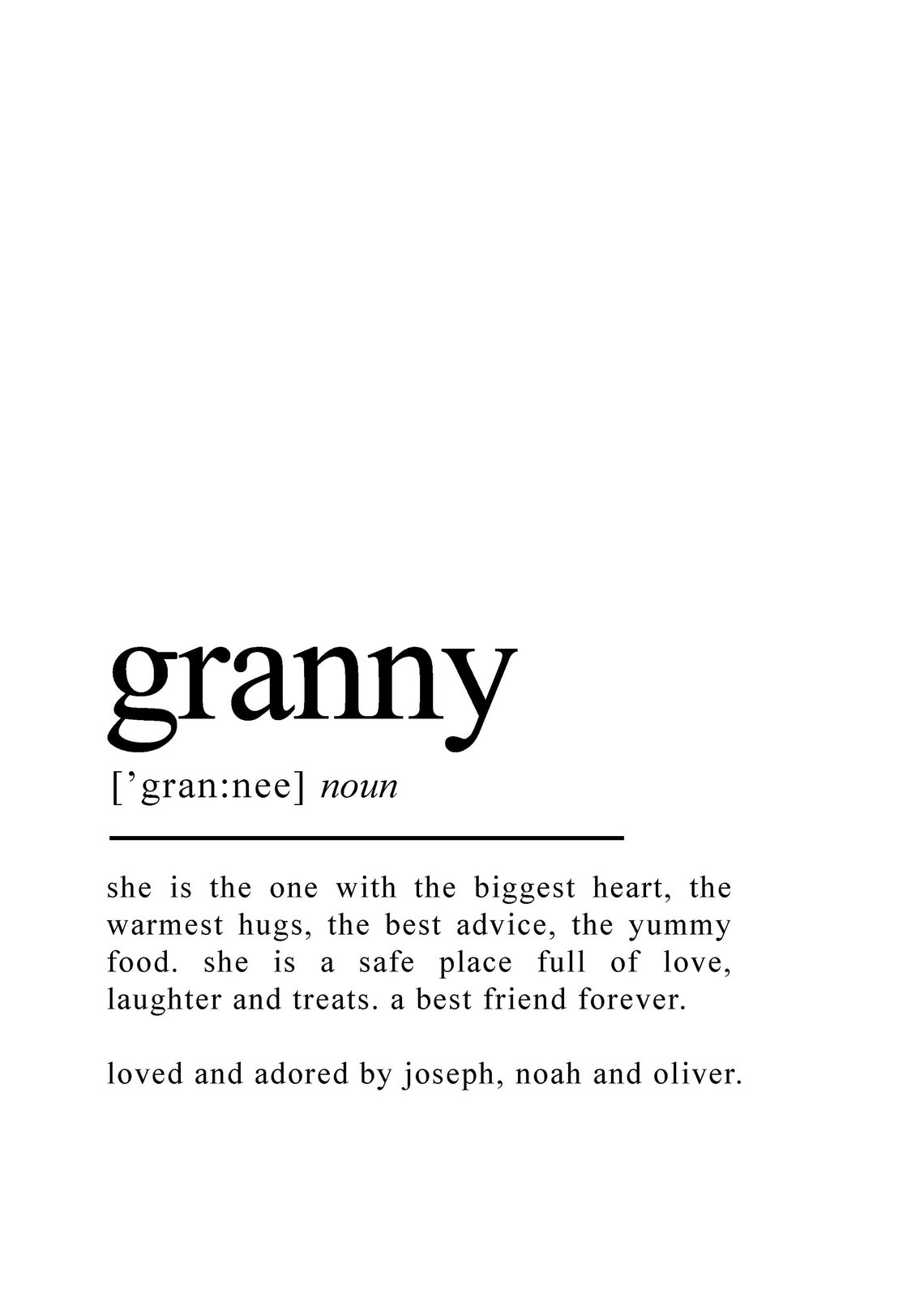 Granny Gift Granny Definition Print Grandmother Gift Grandma Gift Gifts For Grandma Granny Birthday Gifts Gifts For Nana - Image 2