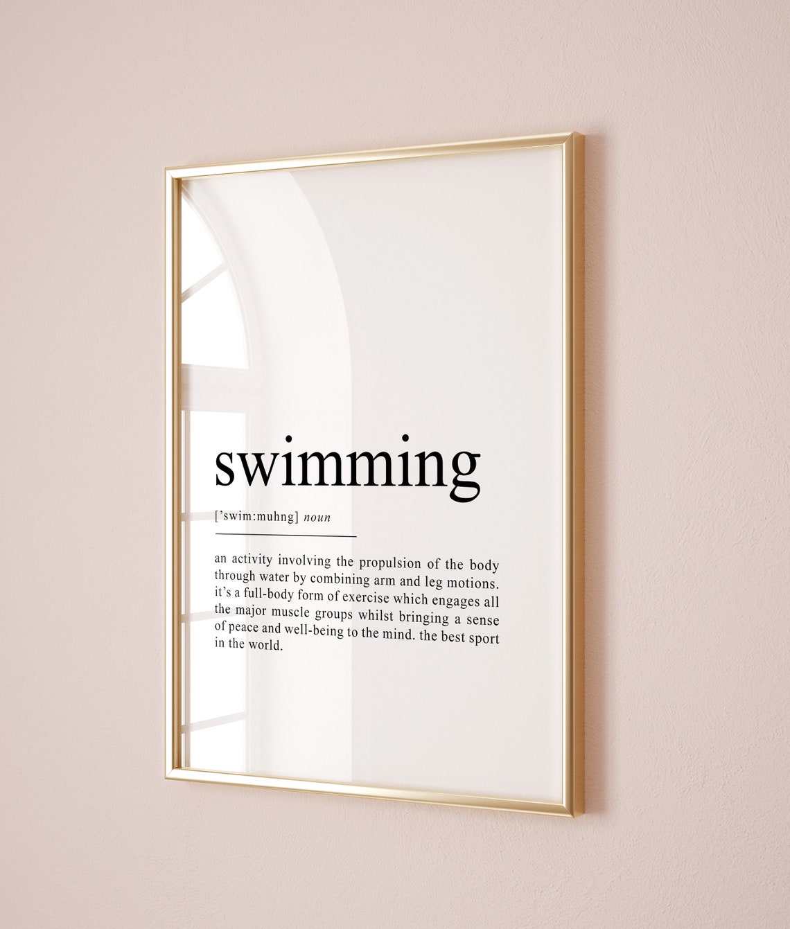 Swimming Definition Dictionary Typography Swimmer Gift Poster - Image 2