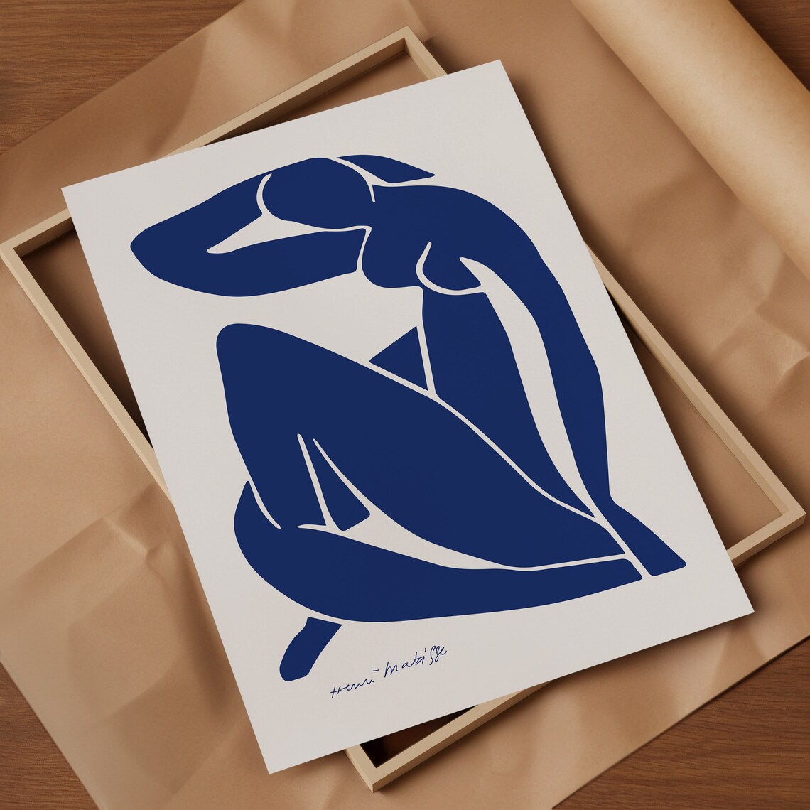 Blue Matisse Nude Woman Art Print, Modern Abstract - Image 2
