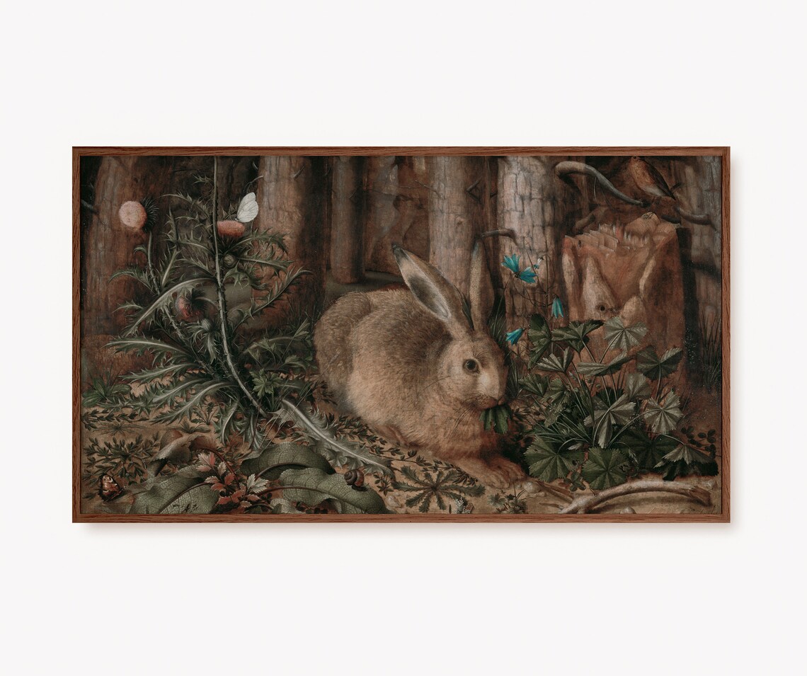 Vintage Easter Bunny Rabbits Rustic Country Art Print