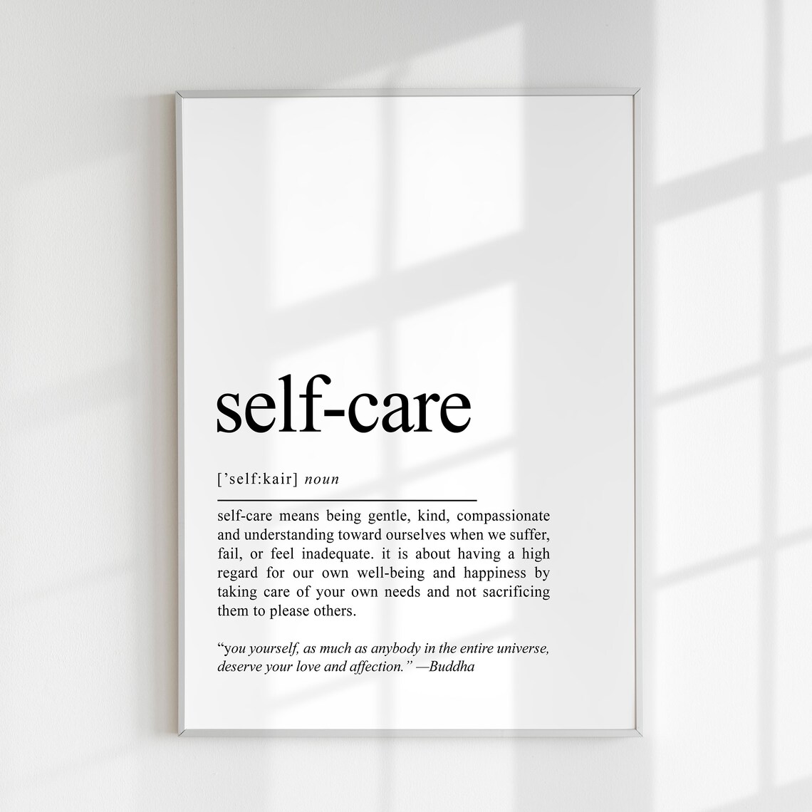 Self-Care Definition Noun Print Mental Health Wellness Quote - Image 2