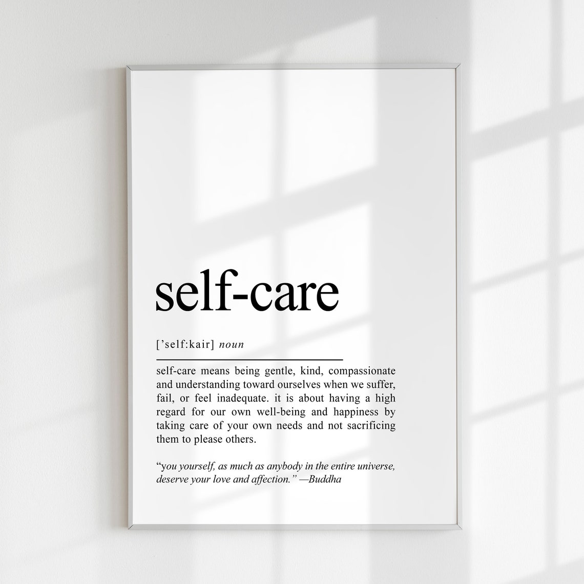 Self Care Definition Print Self Love Gift Classroom Quotes Poster Mental Health Prints Motivational Wall Art - Image 2
