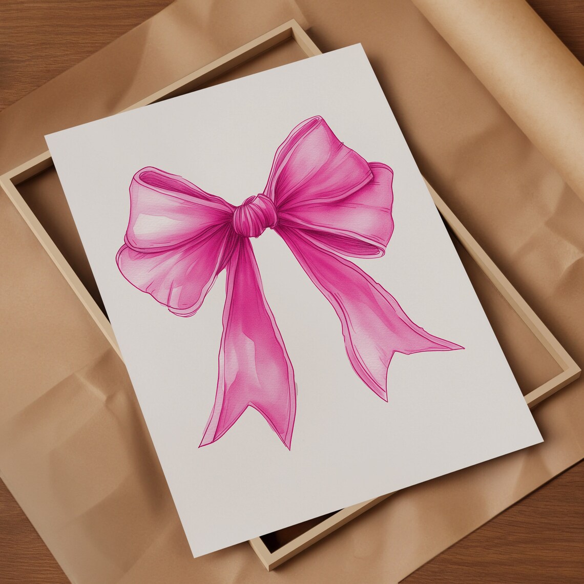 Pink Bow Print, Coquette Aesthetic Poster - Image 2
