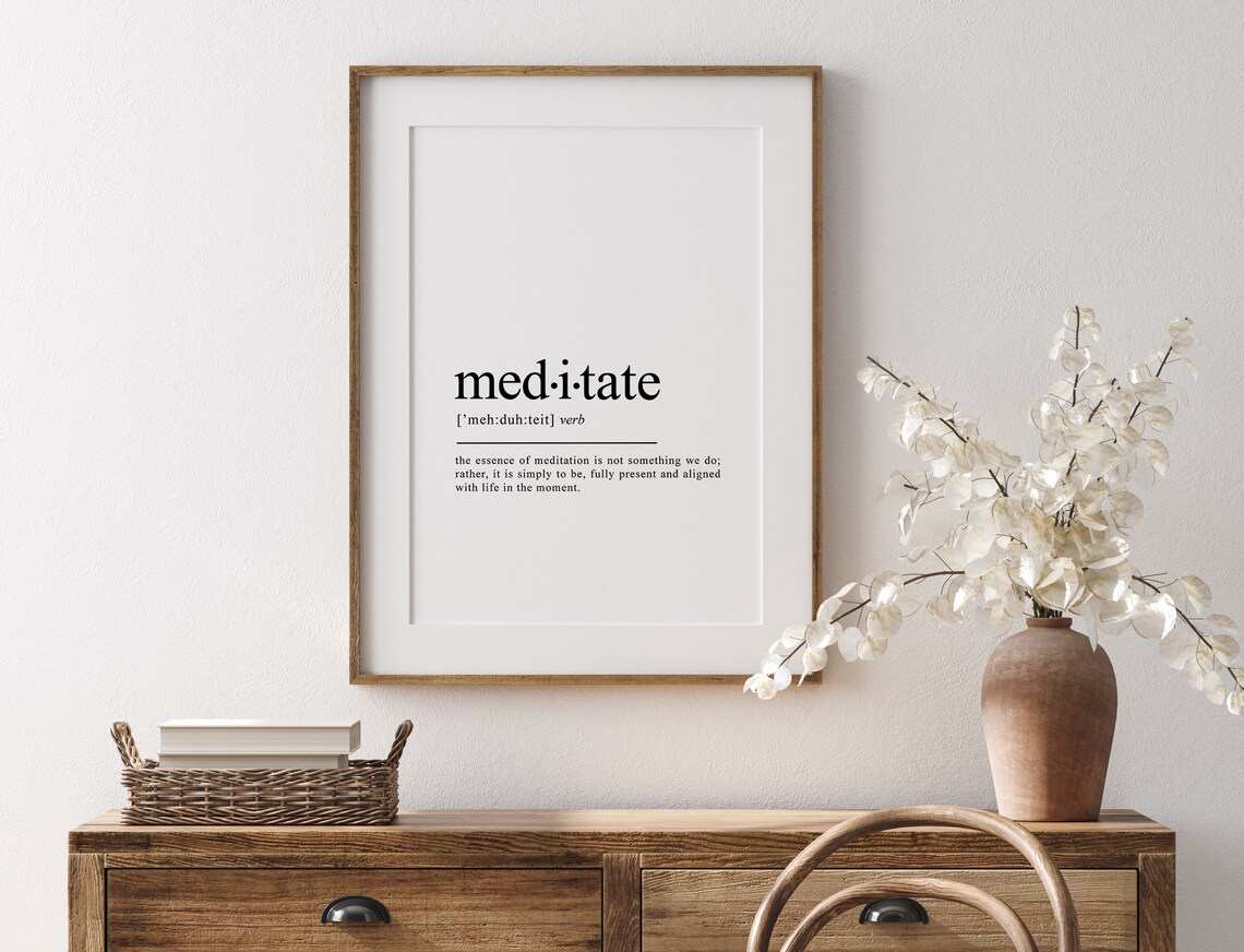 Meditate Definition Print, Yoga Studio Decor - Image 2