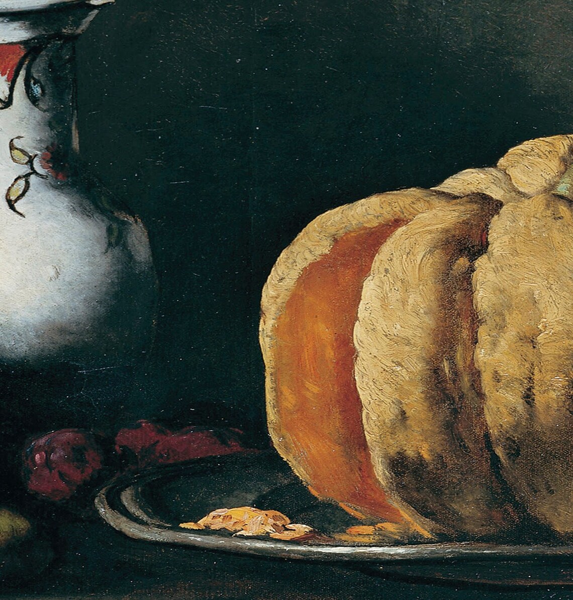 Dark Moody Still Life with Pumpkin and Pitcher Painting Poster - Image 3