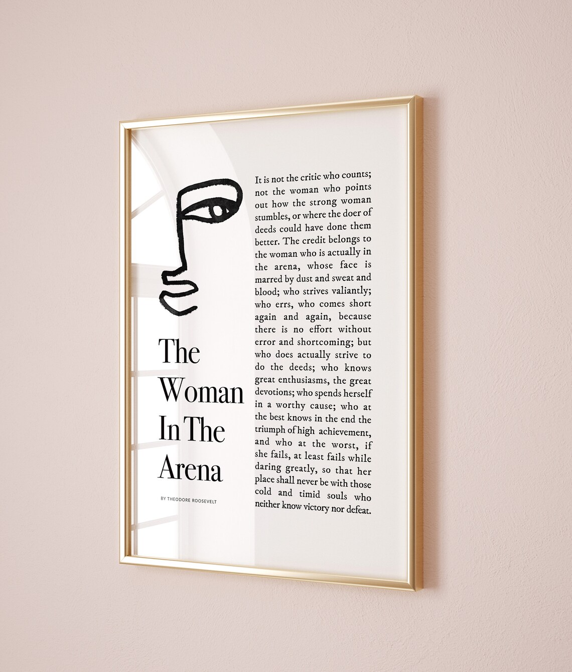 The Woman In The Arena Inspirational Quote Art Print