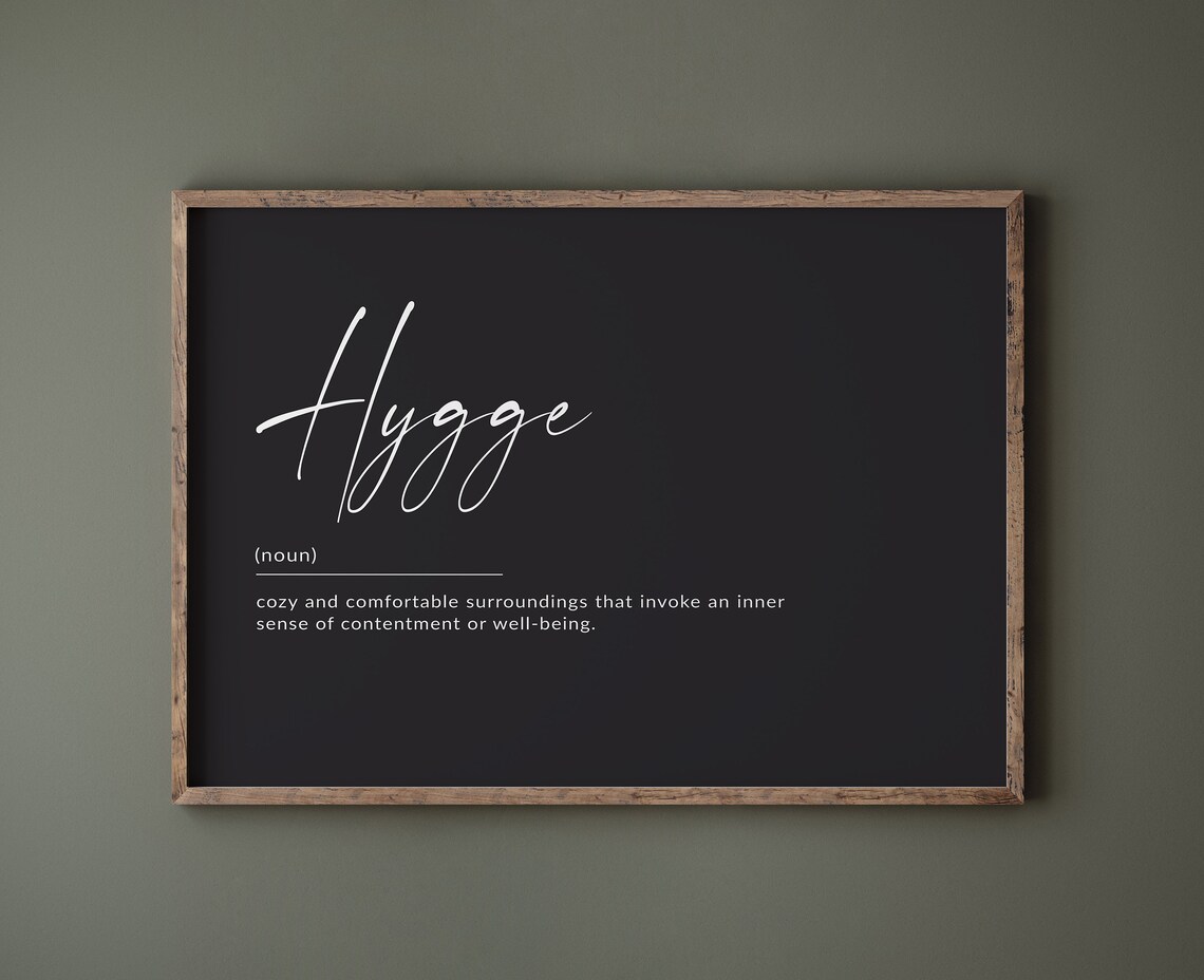 Hygge Definition Poster, Scandinavian Danish Wall Art