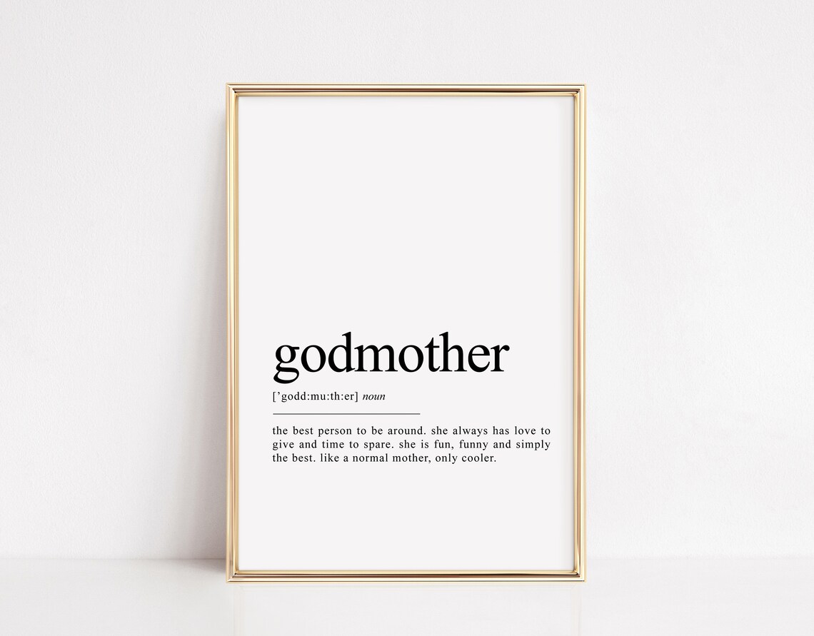 Godmother Definition Quote Print, Gift For Godmother - Image 2