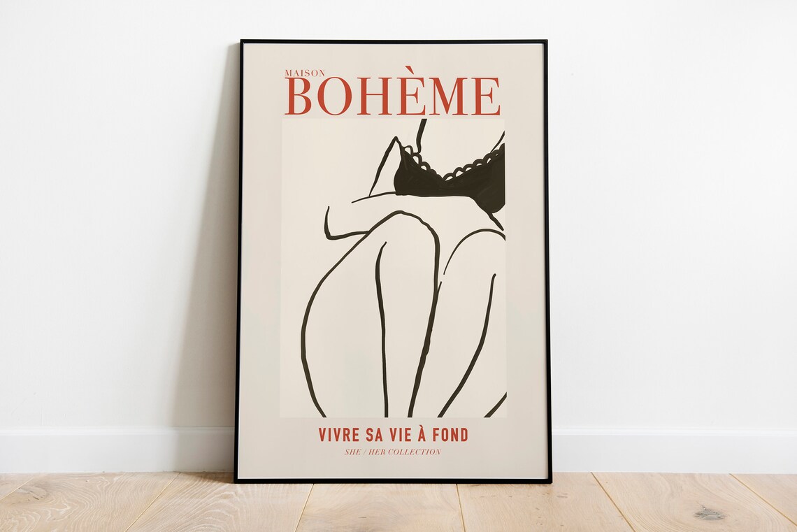 Modern Feminine Abstract Woman Line Art Poster