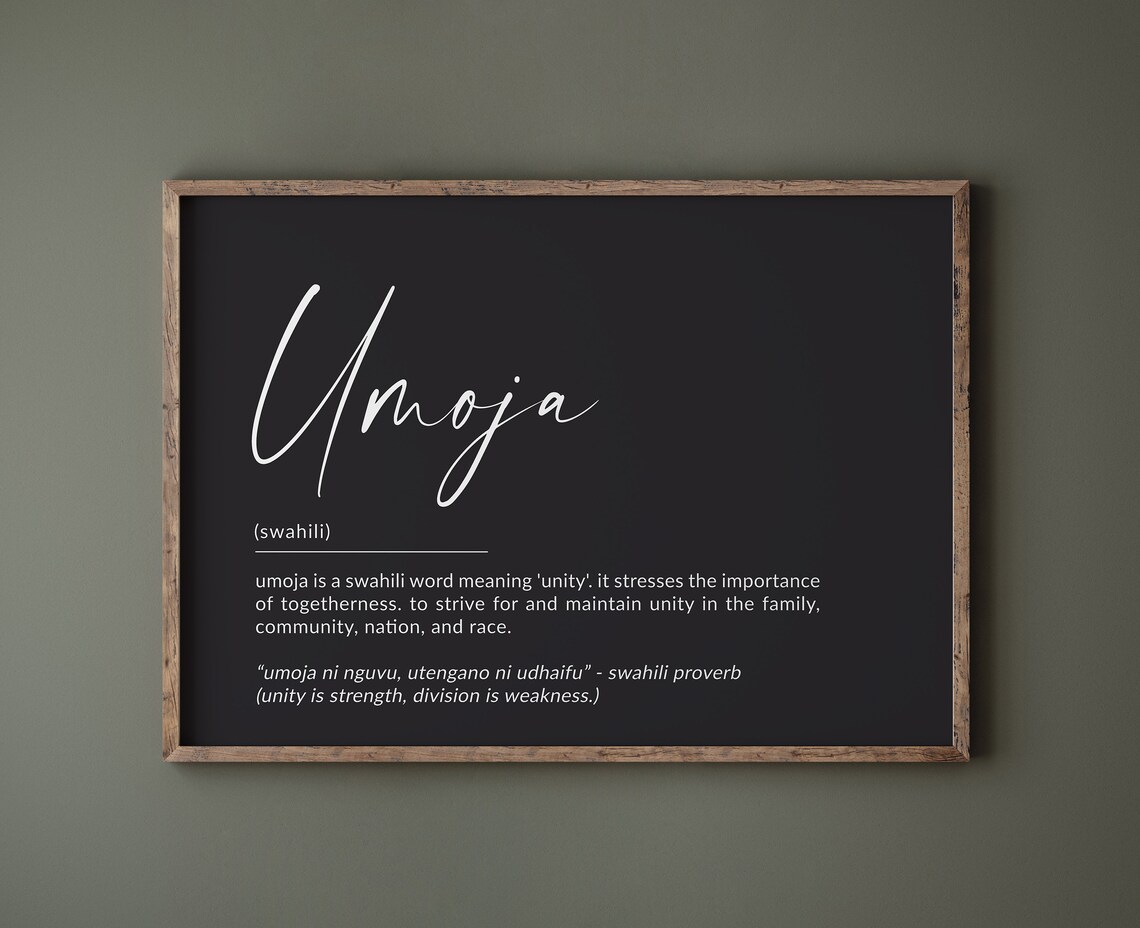 Umoja Definition Print, Unity Swahili Wall Art - Image 2