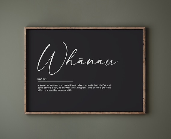 Maori Whanau Definition Print, New Zealand Family Gift