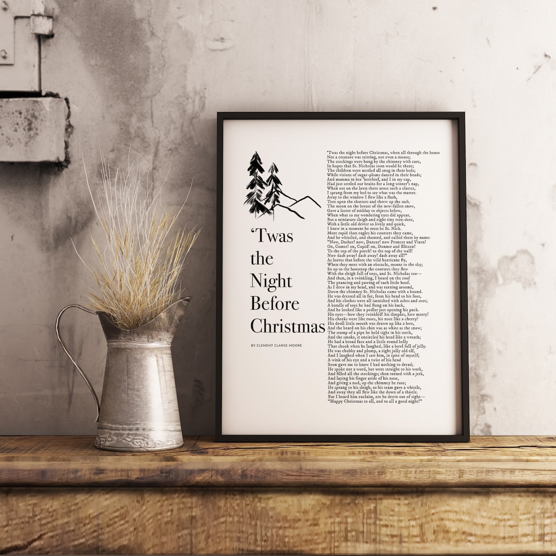 ’Twas The Night Before Christmas Poem Art Print - Image 2
