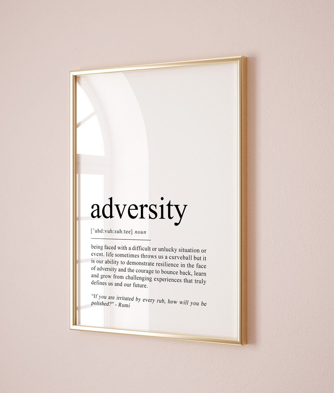 Adversity Definition Inspirational Quotes Art Print - Image 2