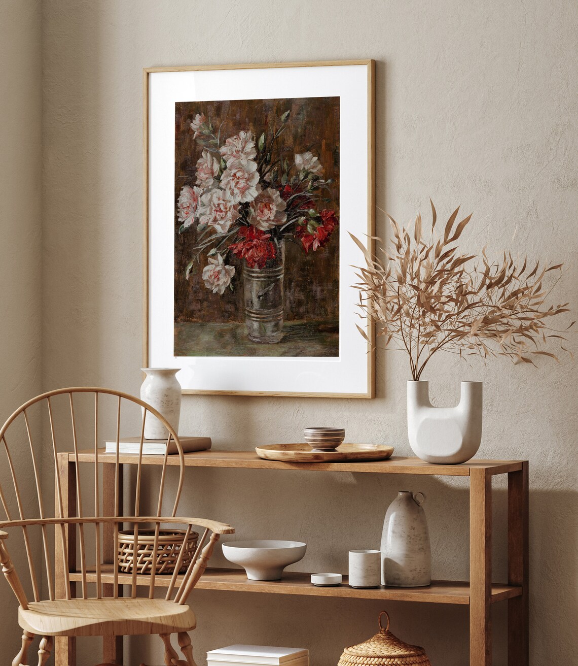Vintage Floral Still Life Oil Painting Poster Dark Academia Botanical - Image 2
