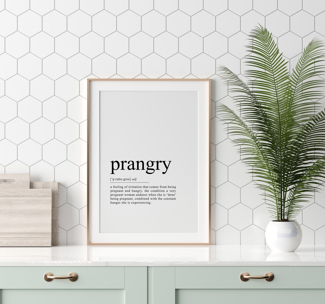 Prangry Pregnancy Hungry Funny Definition Meaning Gift Print - Image 2