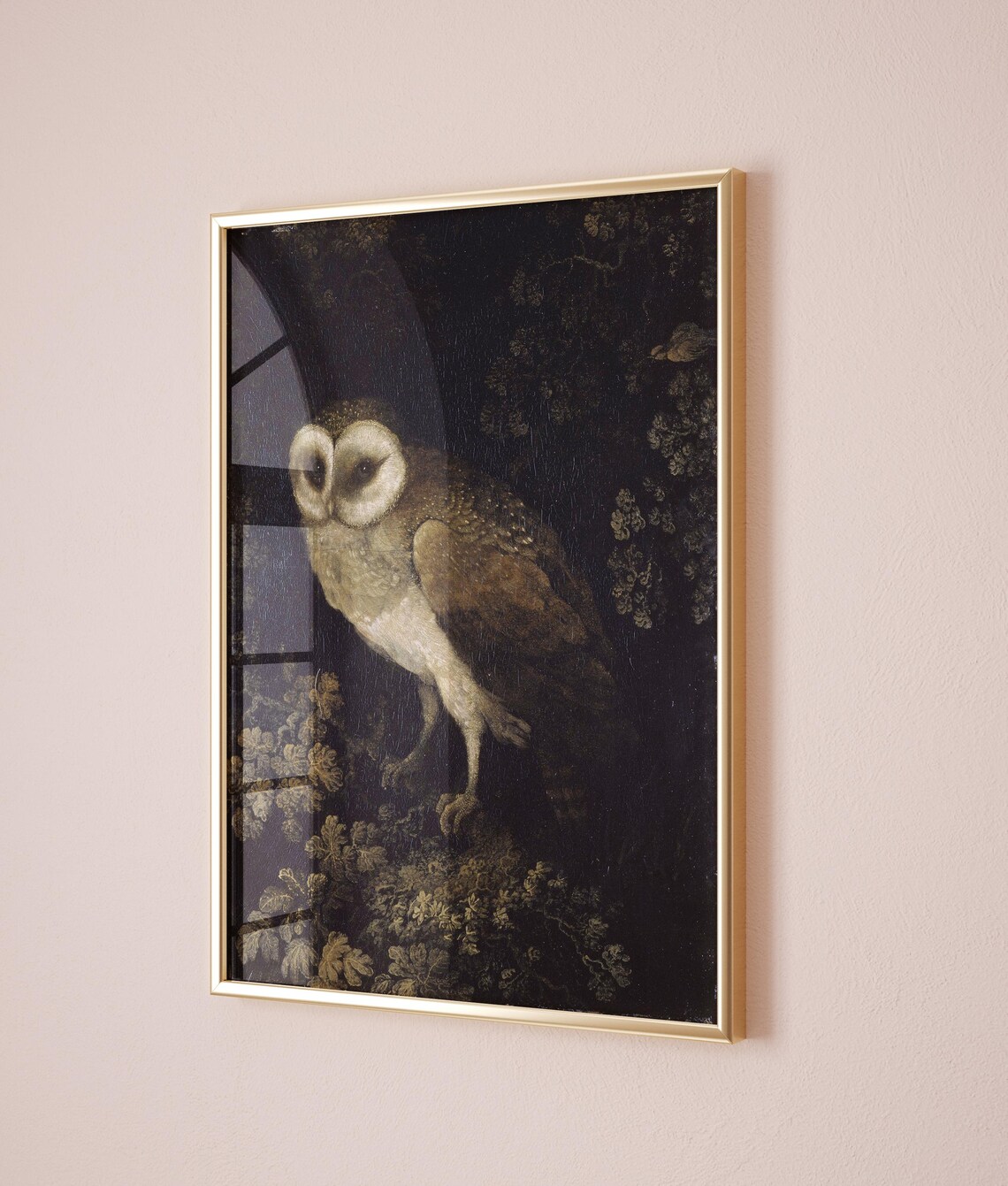 Moody Owl Vintage Style Wall Art, Halloween Decor