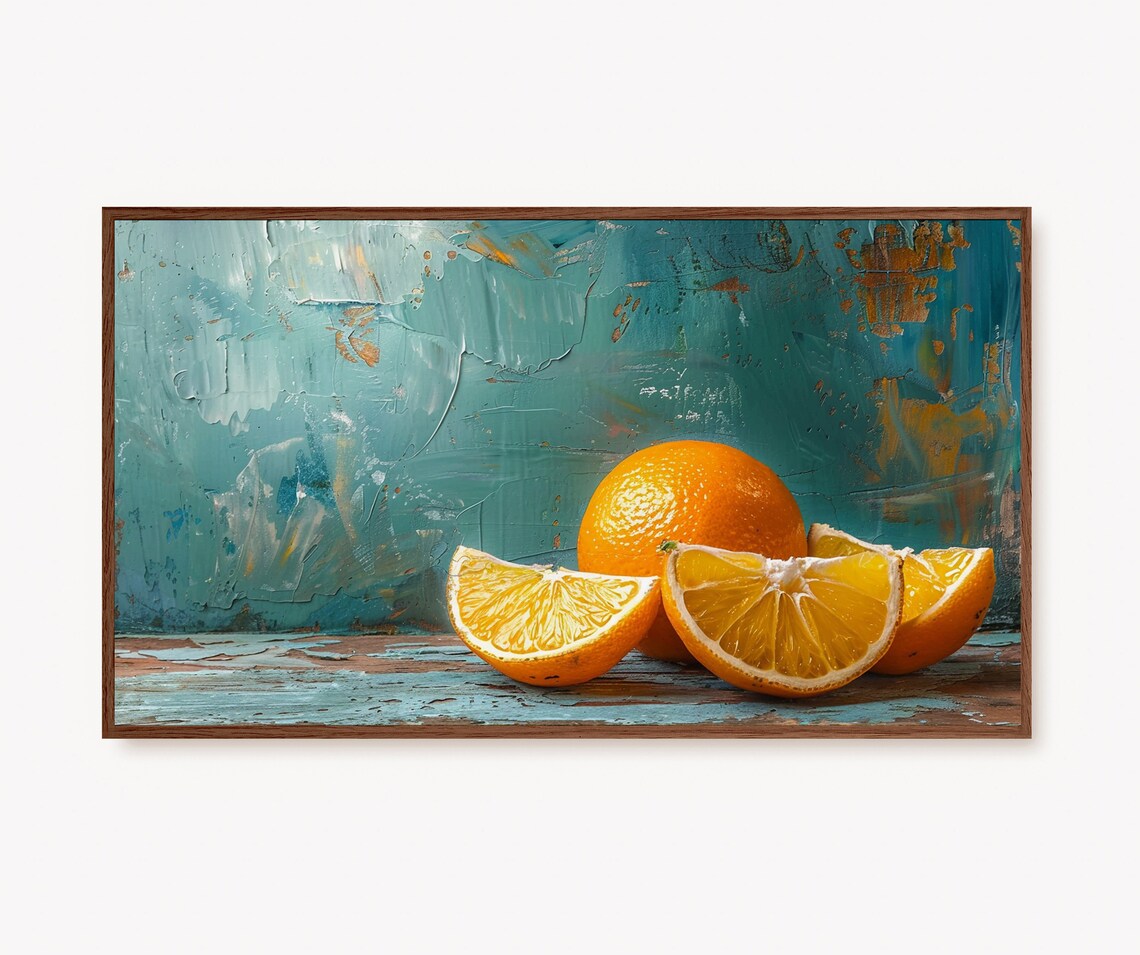 Citrus Orange Still Life Modern Kitchen Oil Painting Art Poster