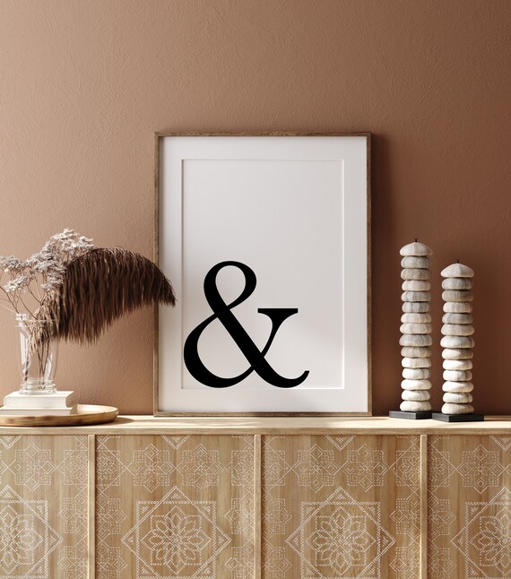 Minimal Poster Modern Minimalist Print Ampersand Print Modern Wall Art Scandinavian Print Contemporary Wall Decor Large Letters Prints