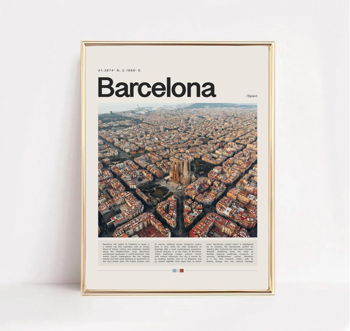 Barcelona Poster Barcelona Print Barcelona Wall Art Barcelona Gift Barcelona Travel Poster Barcelona Photo Spain Print Spain Poster - Image 2