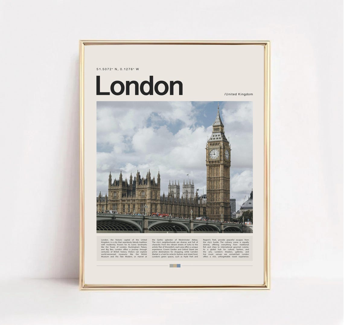 London Poster London Print London Wall Art London Gift London Travel Poster London Photo England Print England Poster - Image 2