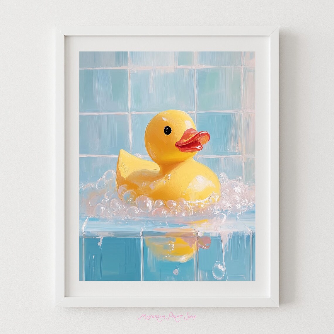 Rubber Duck Art Print, Whimsical Bathroom Decor