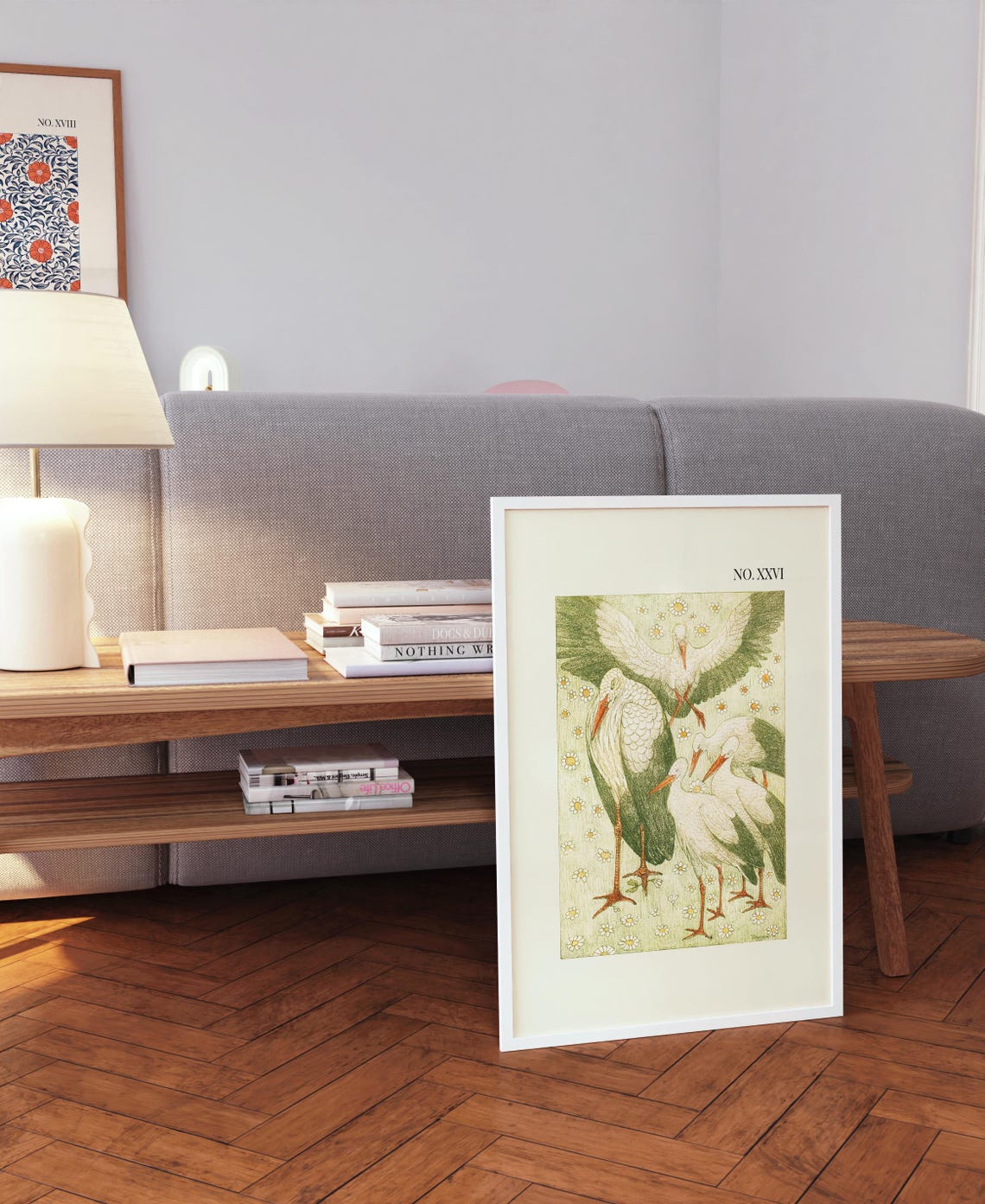 Vintage Storks No XXVI Botanical Bird Illustration Wall Poster - Image 4