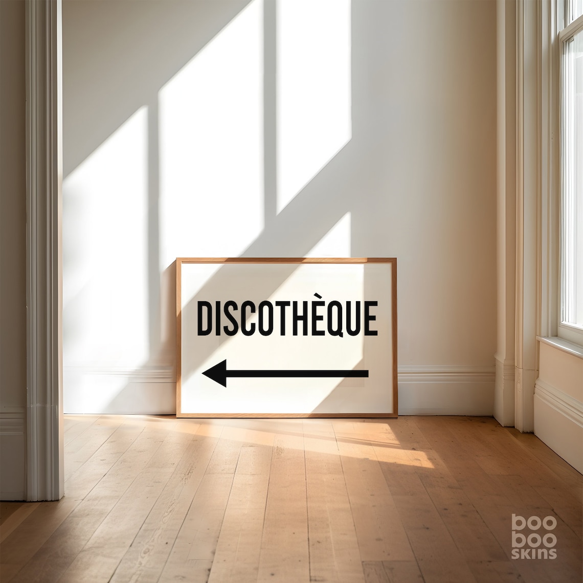 Discotheque Sign Landscape Art Print, French Kitchen