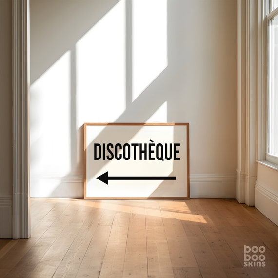 Discotheque Sign Landscape Art Print, French Kitchen