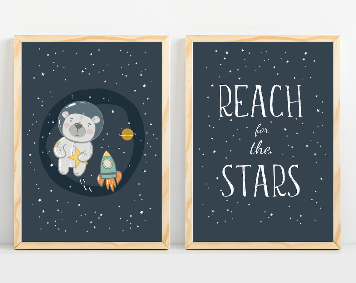 Space Themed Nursery Decor, Kids Room Wall Art Print - Image 5