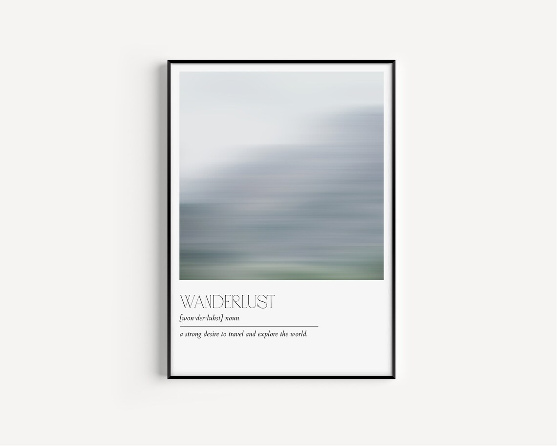 Wanderlust Definition Minimalist Typography Art Print