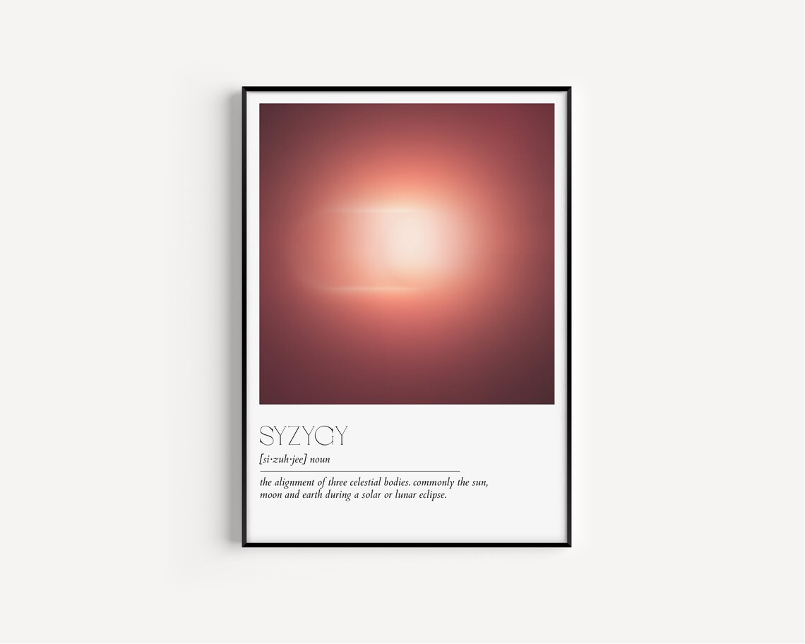 Syzygy Definition Print, Minimalist Typography Art