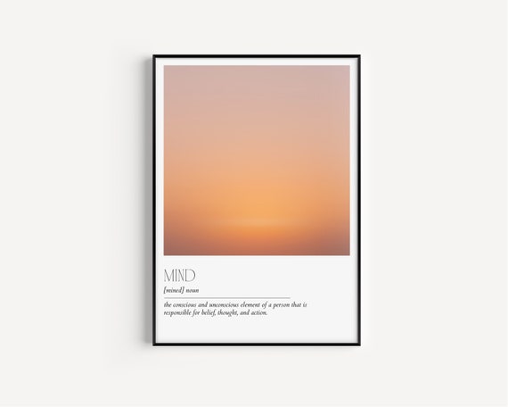 Mind Definition Minimalist Typography Art Print