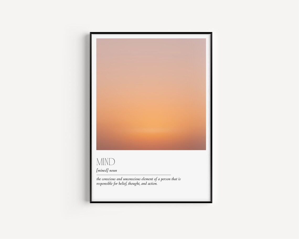 Mind Definition Minimalist Typography Art Print