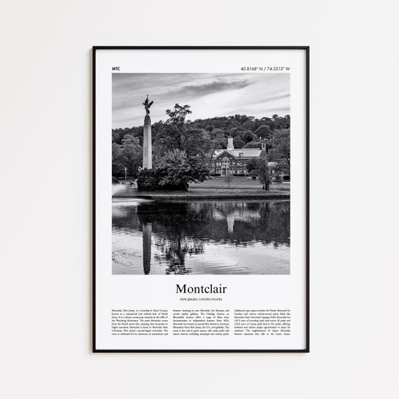 Montclair Black And White Print Photo Poster Travel Gift New Jersey United States Usa Wall Art