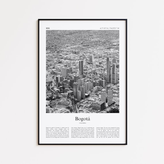 Bogota Black And White Print Photo Poster Travel Gift Colombia Wall Art Minimal Home Decor