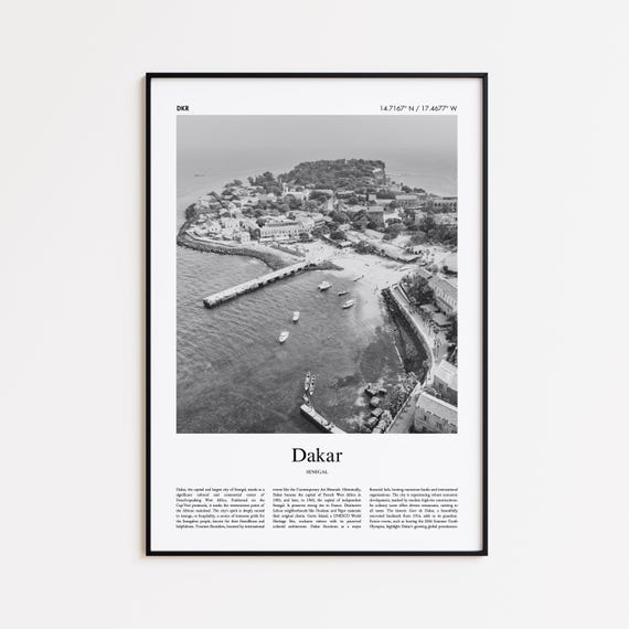 Dakar Black And White Print Photo Poster Travel Gift Senegal Wall Art Minimal Home Decor