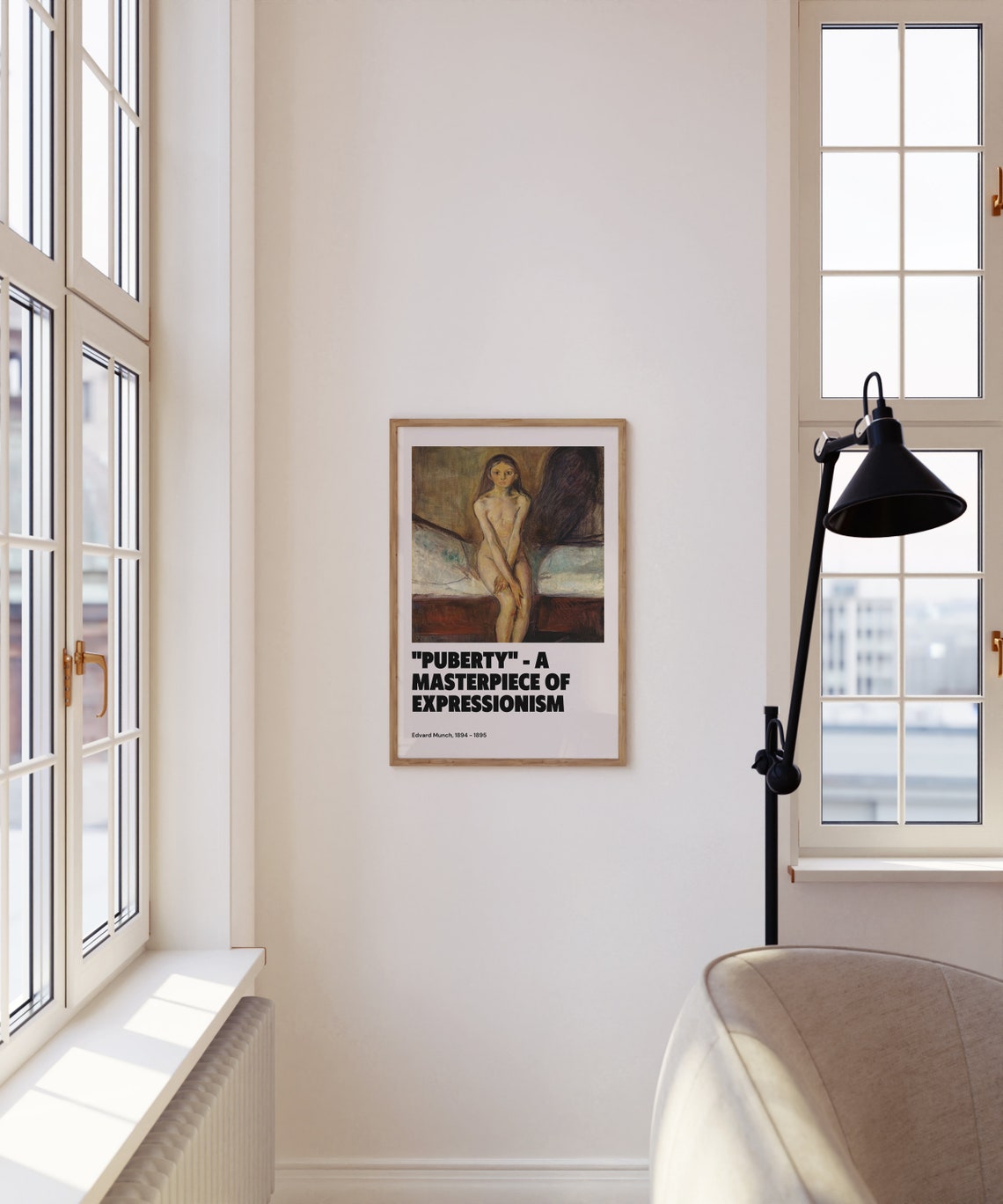 Edvard Munch Puberty 1894 Masterpiece of Expressionism Art Poster - Image 3